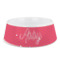 Pink & Orange Chevron Plastic Dog Bowl (Personalized)
