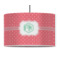 Pink & Orange Chevron 12" Drum Pendant Lamp - Fabric (Personalized)