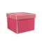 Pink & Orange Chevron Gift Box with Lid - Canvas Wrapped - Medium (Personalized)