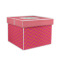 Pink & Orange Chevron Gift Box with Lid - Canvas Wrapped - Large (Personalized)