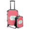 Pink & Orange Chevron Kids 2-Piece Luggage Set - Suitcase & Backpack (Personalized)