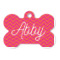 Pink & Orange Chevron Bone Shaped Dog ID Tag (Personalized)