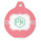 Pink & Orange Chevron Round Pet ID Tag (Personalized)