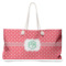 Pink & Orange Chevron Large Tote Bag with Rope Handles (Personalized)