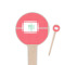 Pink & Orange Chevron 4" Round Wooden Food Picks - Double Sided (Personalized)
