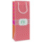 Pink & Orange Chevron Wine Gift Bags - Matte (Personalized)