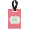 Pink & Orange Chevron Plastic Luggage Tag - Rectangular w/ Monogram