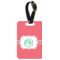 Pink & Orange Chevron Metal Luggage Tag w/ Monogram