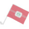 Pink & Orange Chevron Car Flag - Small w/ Monogram