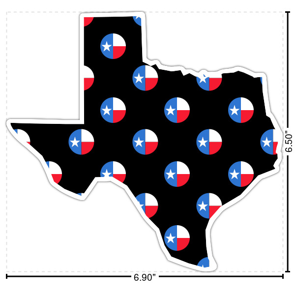 Custom Texas Polka Dots Twill Iron On Patch - Custom Shape - X-Large
