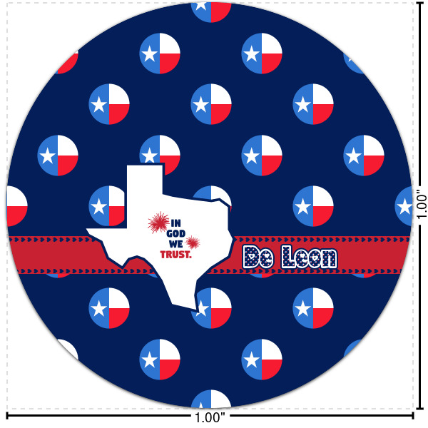 Custom Texas Polka Dots Multipurpose Round Labels - 1" (Personalized)