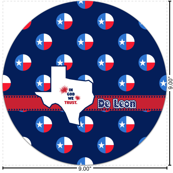 Custom Texas Polka Dots Round Decal - Small (Personalized)