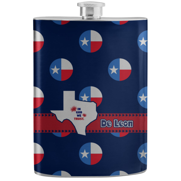 Custom Texas Polka Dots Stainless Steel Flask (Personalized)
