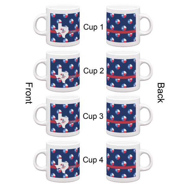 Custom Design - Single Shot Espresso Cup - Set of 4 - Front & Back