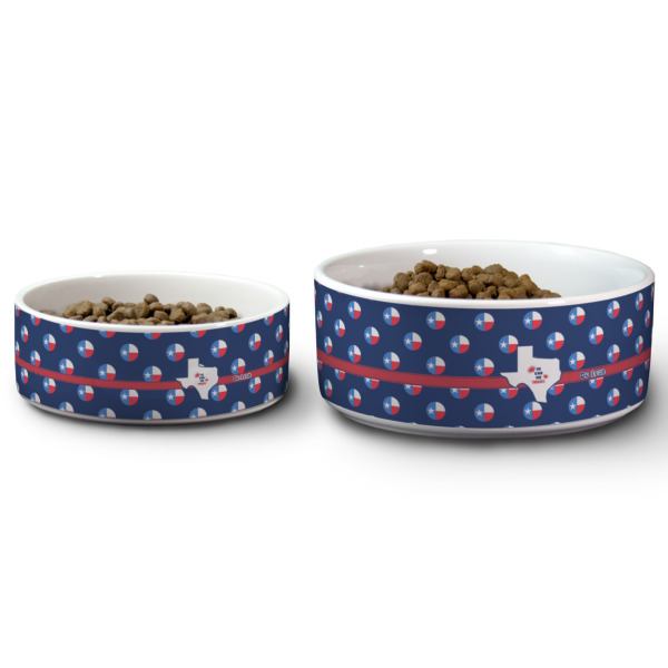 Custom Design - Ceramic Dog Bowls - Size Comparison