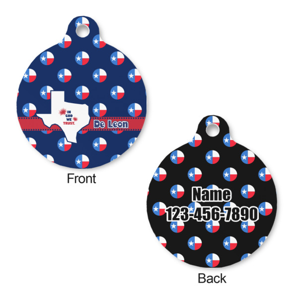 Custom Design - Round Pet ID Tag - Small - Front & Back View