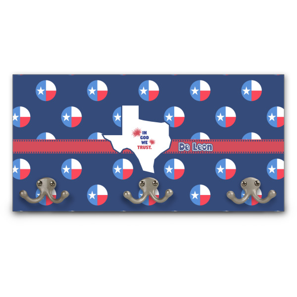 Custom Texas Polka Dots Wall Mounted Coat Rack (Personalized)