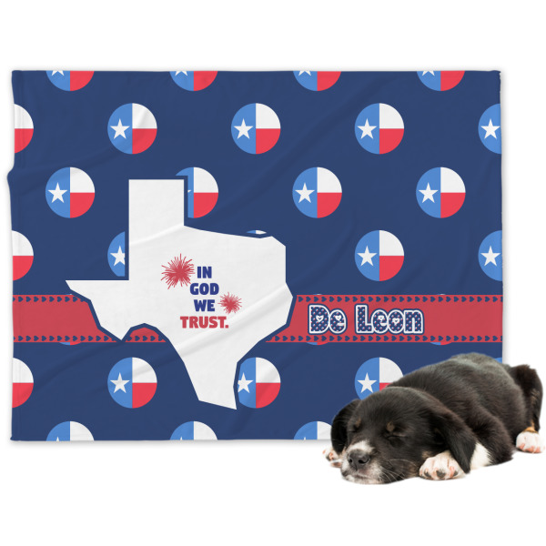 Custom Texas Polka Dots Dog Blanket (Personalized)