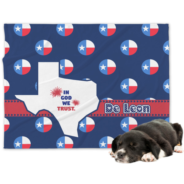 Custom Texas Polka Dots Dog Blanket - Large (Personalized)