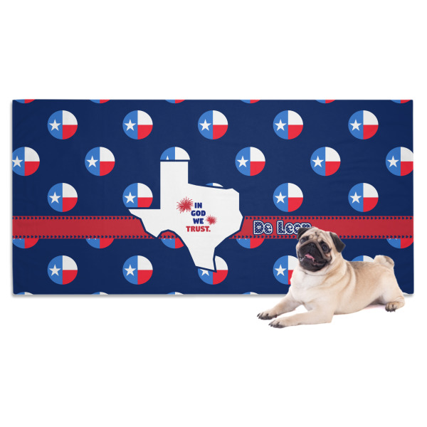 Custom Texas Polka Dots Dog Towel (Personalized)