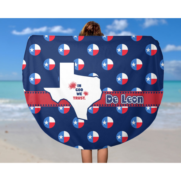 Custom Design - Round Beach Towel - In Use