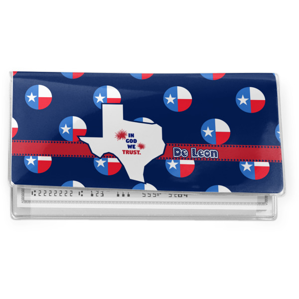 Custom Texas Polka Dots Vinyl Checkbook Cover (Personalized)