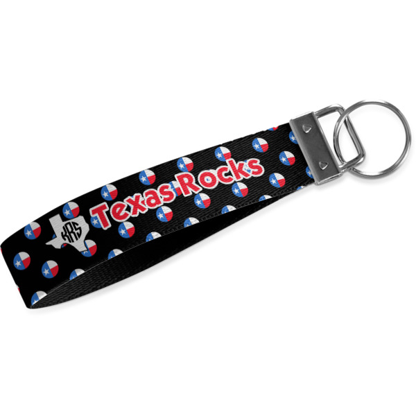 Custom Texas Polka Dots Wristlet Webbing Keychain Fob (Personalized)