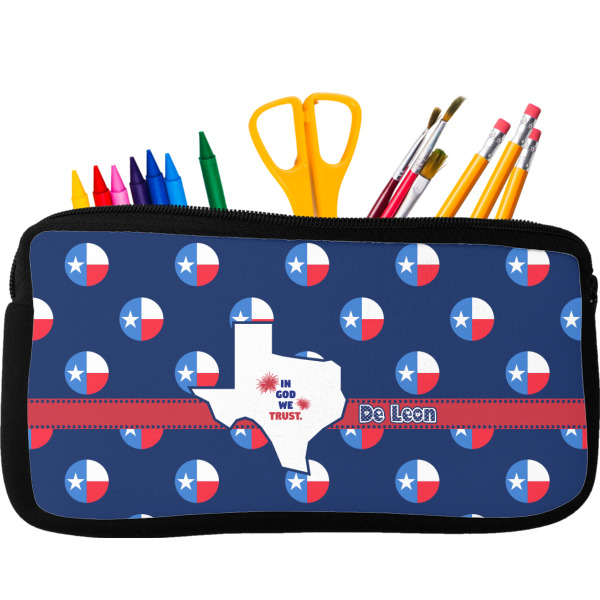 Custom Texas Polka Dots Neoprene Pencil Case (Personalized)