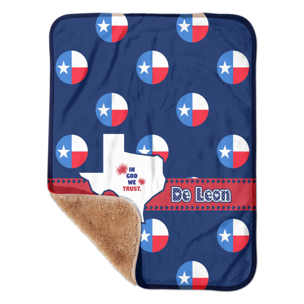 Custom Texas Polka Dots Sherpa Baby Blanket - 30" x 40" w/ Monograms