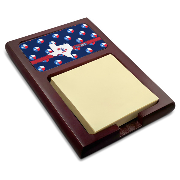 Custom Texas Polka Dots Red Mahogany Sticky Note Holder (Personalized)