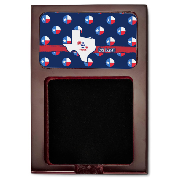 Custom Design - Red Mahogany Sticky Note Holder - Flat