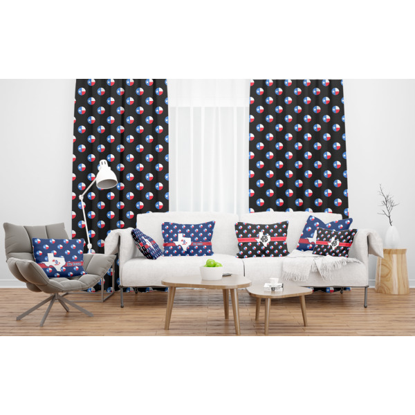 Custom Design - Sheer and Custom Curtains in Room with Matching Pillows