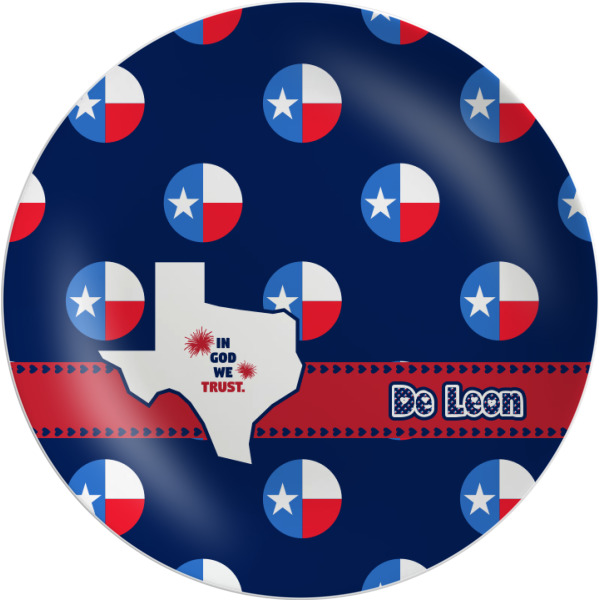 Custom Texas Polka Dots Melamine Plate (Personalized)