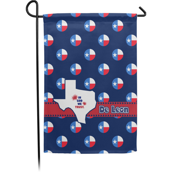Custom Texas Polka Dots Small Garden Flag - Double Sided w/ Monograms