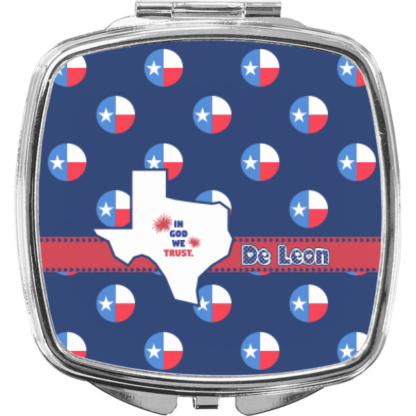 Custom Texas Polka Dots Compact Makeup Mirror (Personalized)