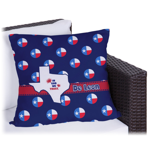 Custom Texas Polka Dots Outdoor Pillow (Personalized)