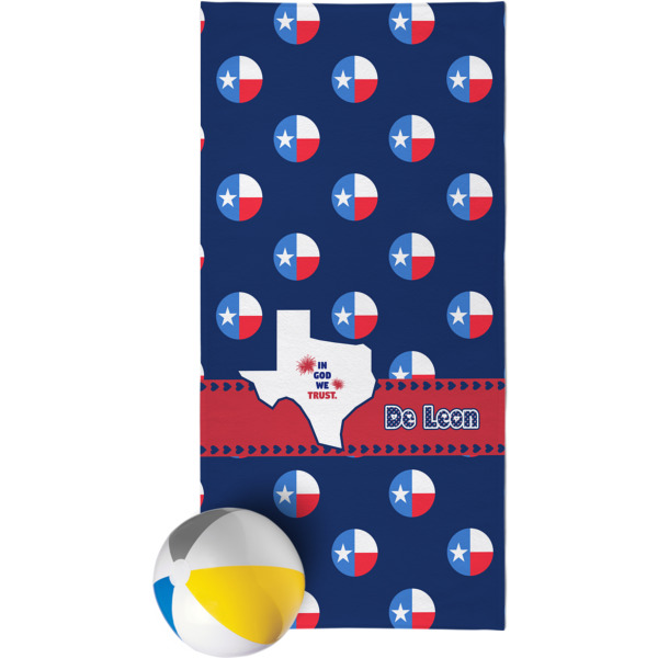 Custom Texas Polka Dots Beach Towel (Personalized)