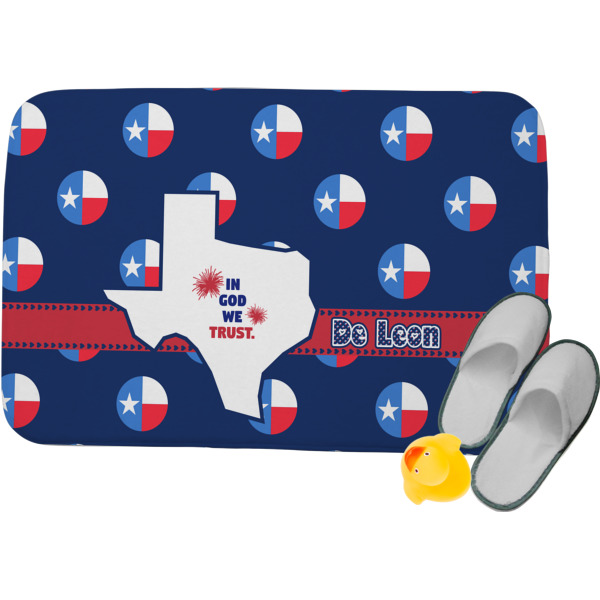 Custom Texas Polka Dots Memory Foam Bath Mat (Personalized)
