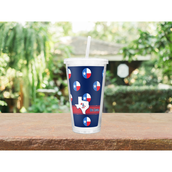 Custom Design - Double Wall Tumbler with Straw - Lifestyle