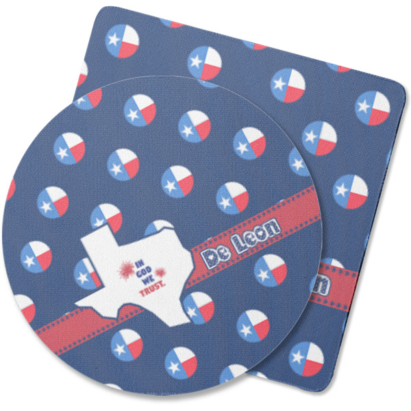 Custom Texas Polka Dots Rubber Backed Coaster (Personalized)