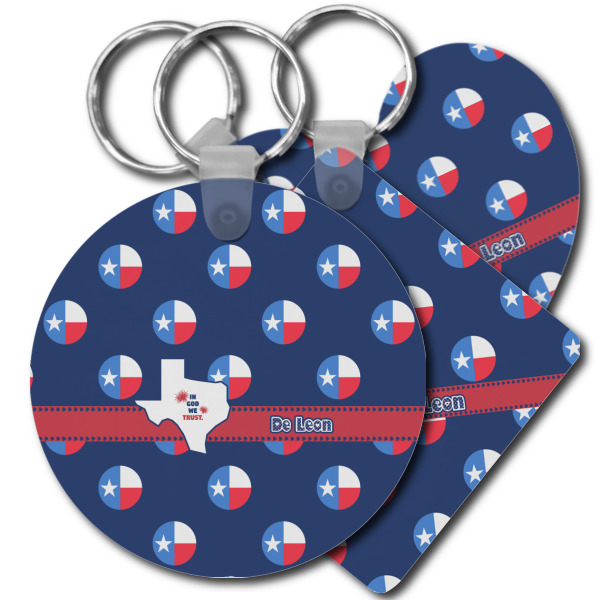 Custom Texas Polka Dots Plastic Keychain (Personalized)