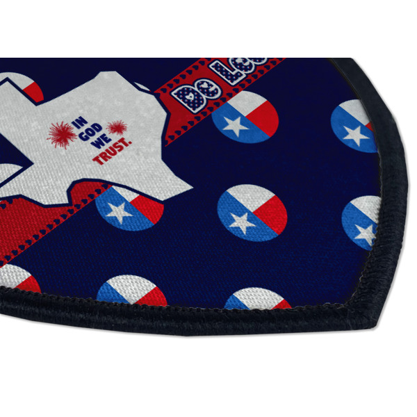 Custom Design - Iron On Patch - Shield - Style B - Closeup