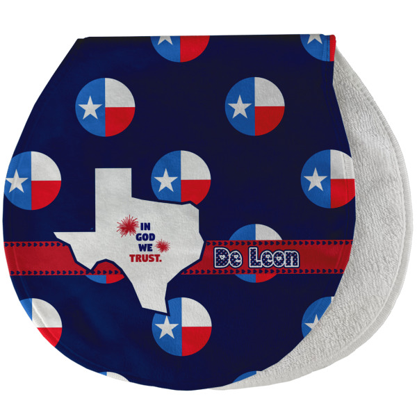 Custom Texas Polka Dots Burp Pad - Velour w/ Monogram