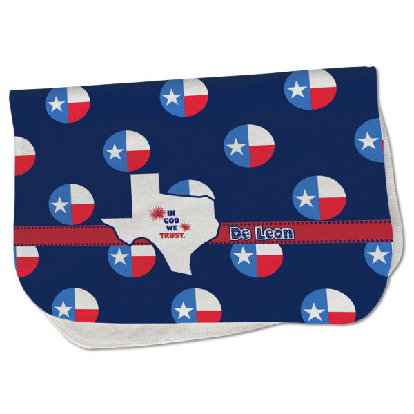 Custom Texas Polka Dots Burp Cloth - Fleece w/ Monogram