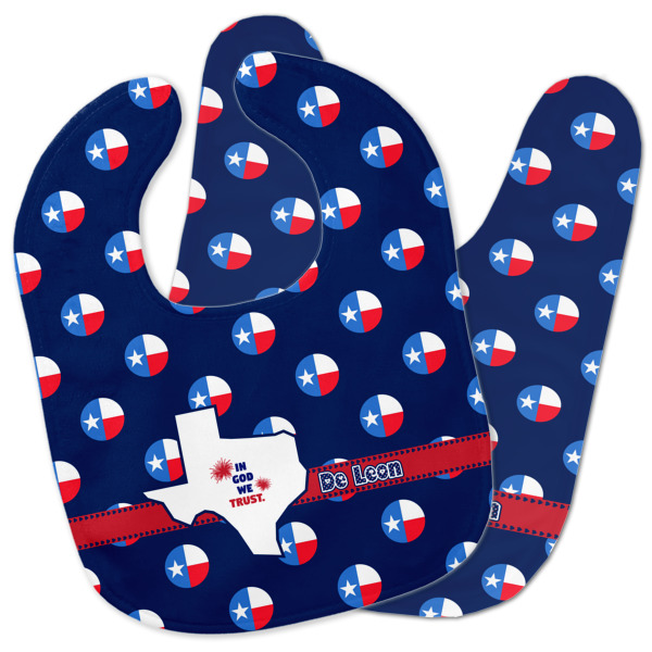 Custom Texas Polka Dots Baby Bib w/ Monogram