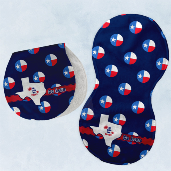 Custom Design - Two Peanut Shaped Burps - Open and Folded