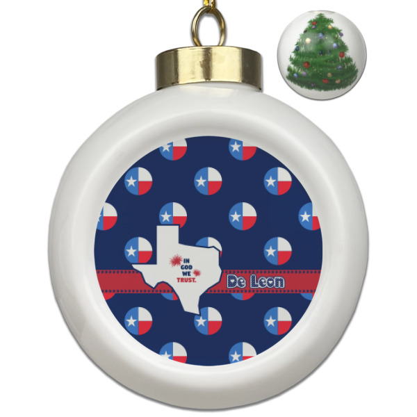 Custom Design Your Own Ceramic Ball Ornament - Christmas Tree