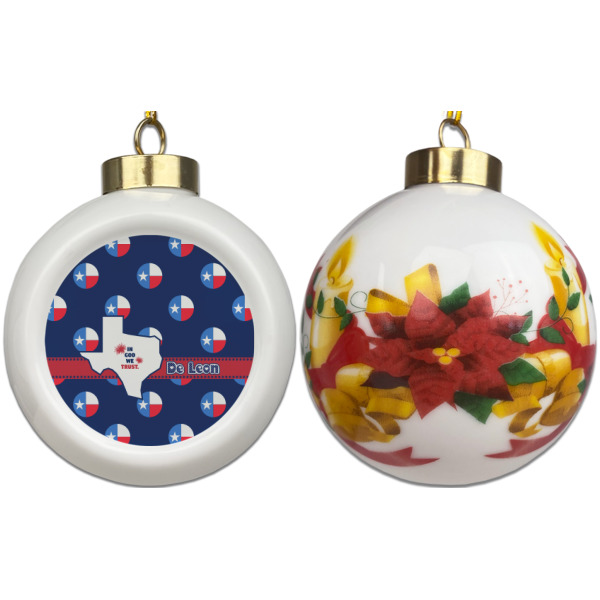 Custom Design - Ceramic Christmas Ornament - Poinsettias (APPROVAL)