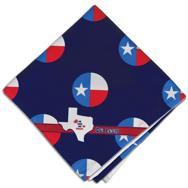 Custom Texas Polka Dots Cloth Dinner Napkin - Single w/ Monogram