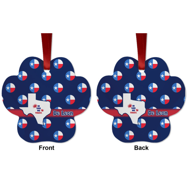 Custom Design - Metal Paw Ornament - Front and Back